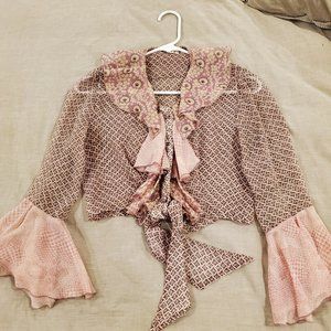 Original Anna Sui vintage pink blush silk blouse